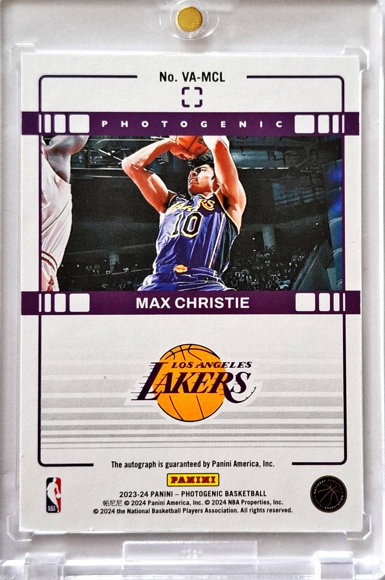 2023-24 NBA Panini Photgenic Veteran Autograph Cracked Ice Auto Max Christie /75