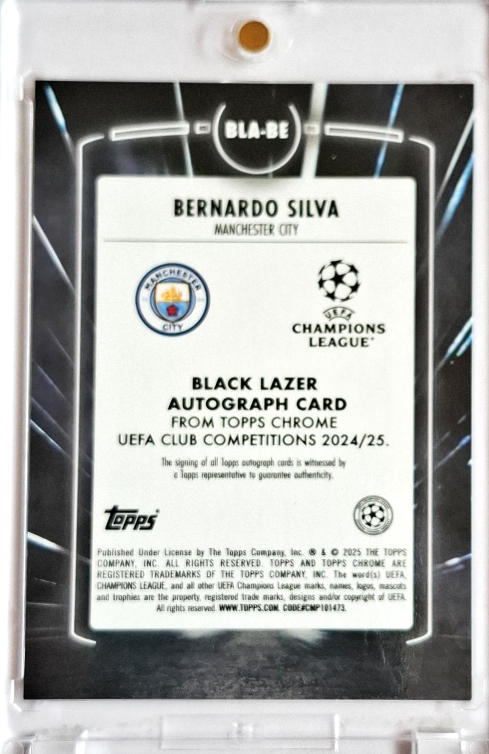 2024-25 Topps Chrome UCC Black Lazer Autograph Auto Bernardo Silva /99