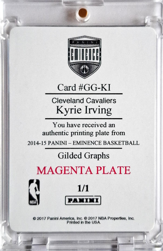 2014-15 Panini Eminence Gilded Graphs Magenta Printing Plate 1/1 OFO Kyrie Irving Cleveland Cavaliers