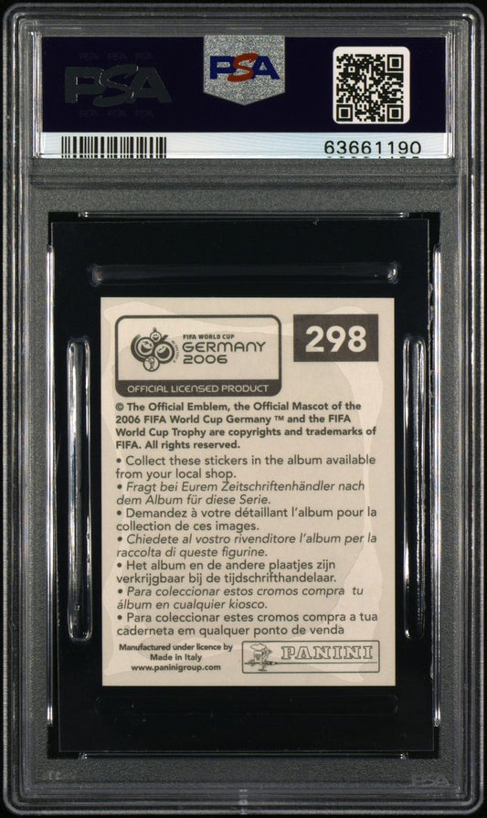 2006 Panini World Cup Germany Cristiano Ronaldo Sticker #298 Portugal PSA 8