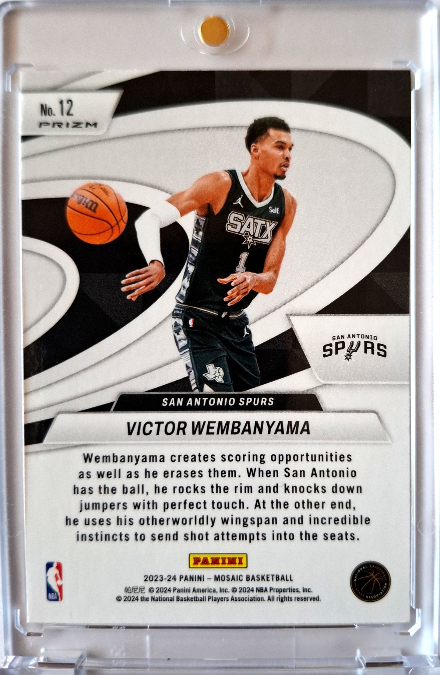 2023-24 Panini Mosaic Green Prizm Give and Go Victor Wembanyama RC Rookie San Antonio Spurs