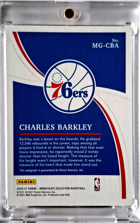 2020-21 Panini Immaculate Marks of Greatness Charles Barkley Auto 19/49 Philadephia 76ers