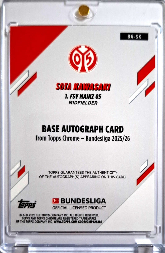 2025-26 Topps Chrome Bundesliga Autograph Gold Sota Kawasaki Auto 21/50 FSV Mainz