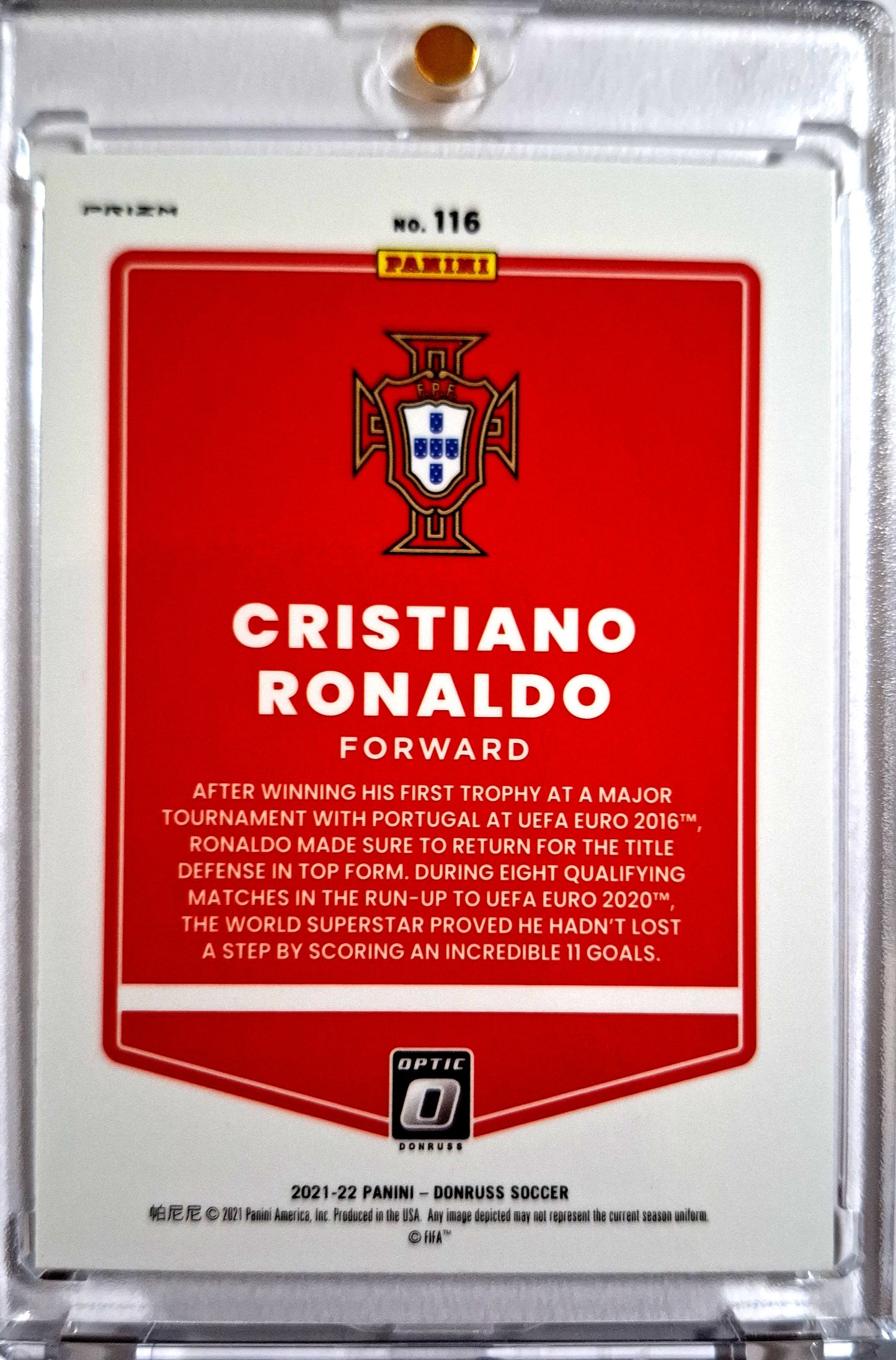 2021-22 Panini Donruss Optic Blue Velocity Prizm Cristiano Ronaldo SP Portugal