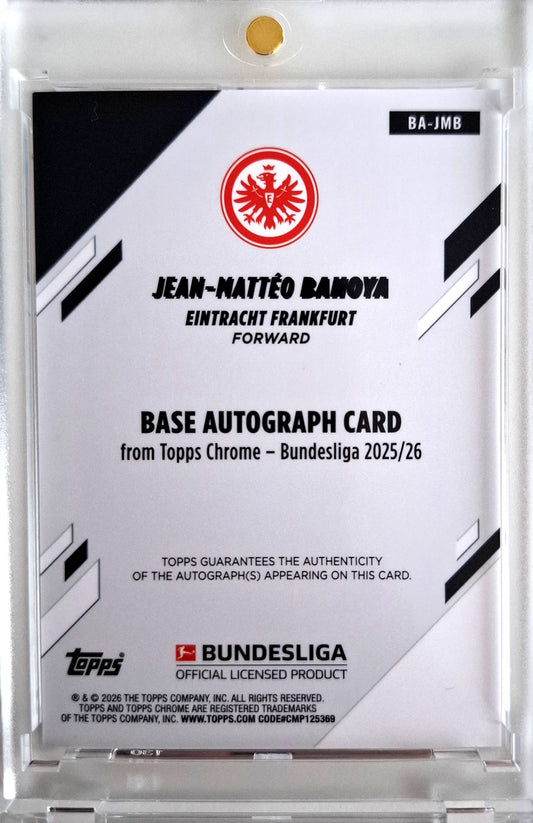 2025-26 Topps Chrome Bundesliga Jean-Matteo Bahoya Purple Refractor Auto 01/75 Eintracht Frankfurt