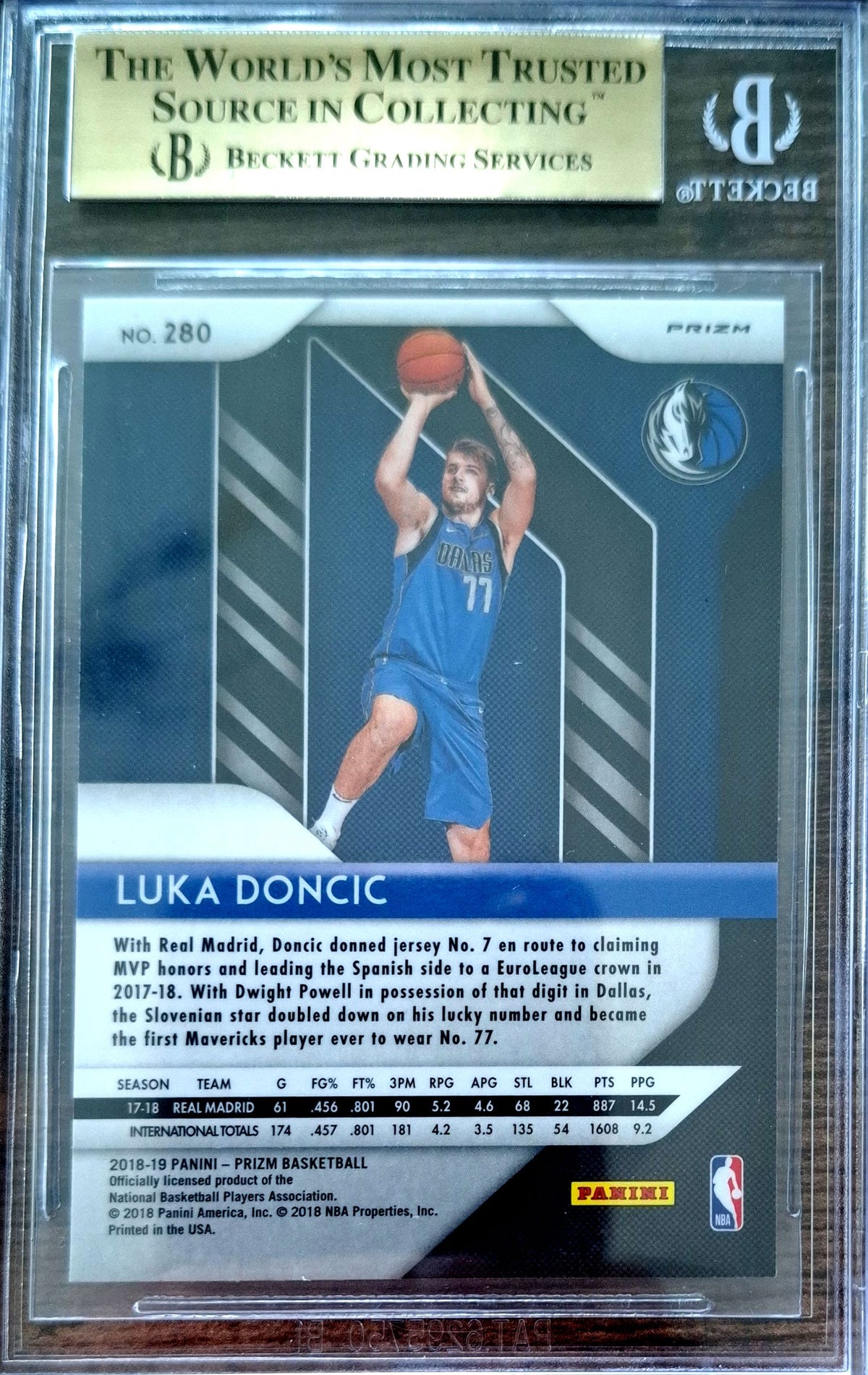 2018-19 Panini Prizm Ruby Wave Luka Doncic RC Rookie BGS 9.5 Dallas Mavericks