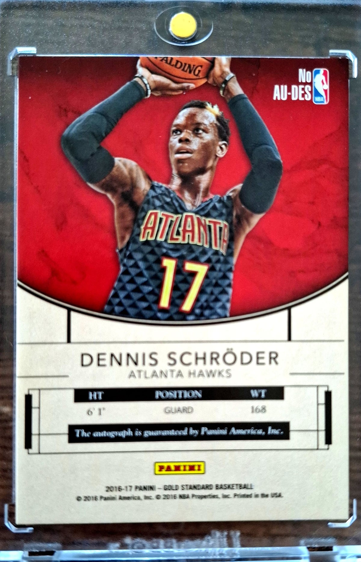 2016-17 Panini Gold Standard AU 79 Gold Dennis Schröder Auto 16/79 Atlanta Hawks