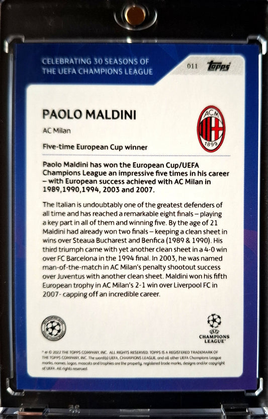 2022 Topps 30 Seasons Uefa Champions League Paolo Maldini Auto 04/49 AC Milan
