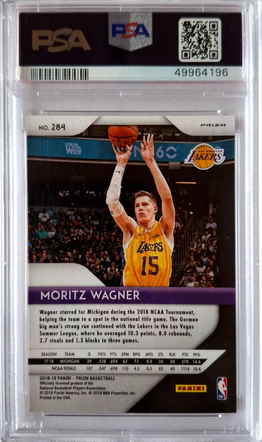 2018-19 Panini Prizm Silver RC Rookie Moritz Wagner Los Angeles Lakers PSA 10