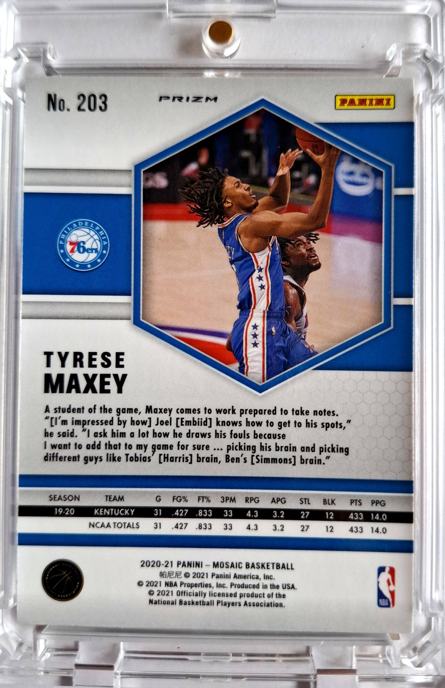 2020-21 Panini Prizm Red Tyrese Maxey RC Rookie Philadelphia 76ers