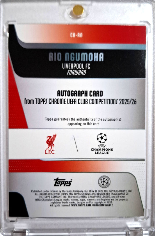 2025-26 Topps Chrome UCC Autograph Rio Ngumoha Geometric RC Rookie Liverpool FC