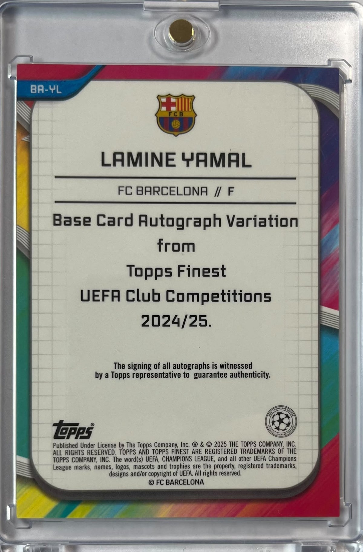 2025-26 Topps Finest UCC Gold Lava Refractor Auto Lamine Yamal 42/50 FC Barcelona