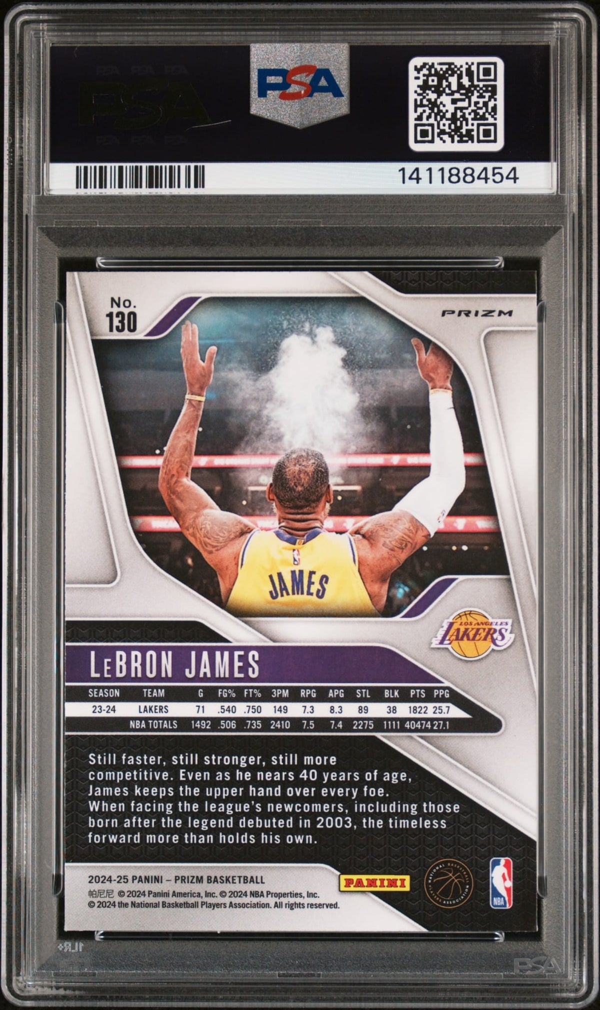 2024-25 Panini Prizm Black White Prizm Lebron James SSP PSA 9 Los Angeles Lakers POP15