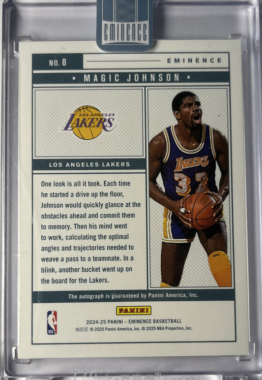 2024-25 Panini Eminence Auto Magic Johnson 06/10 Los Angeles Lakers