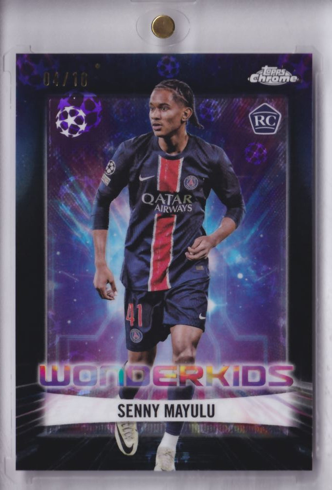 2024-25 Topps Chrome UCC Wonderkids PSG RC Rookie Senny Mayulu /10 Paris Saint-Germain