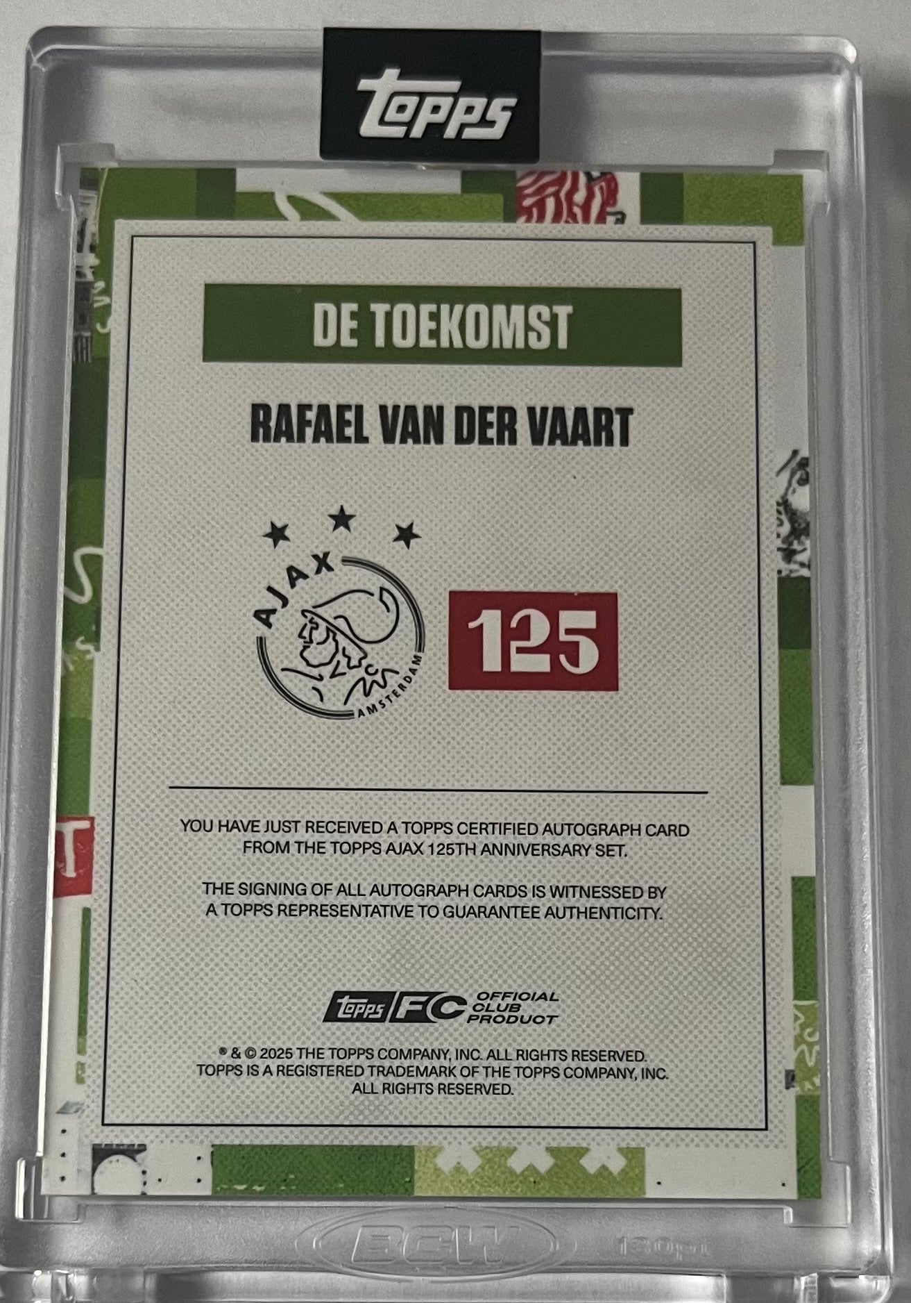 2025 Topps Ajax 125 Years Set Rafael van der Vaart Auto 55/99 Ajax Amsterdam