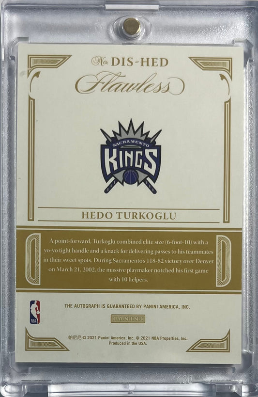 2020-21 Panini Flawles Distinguished Auto Hedo Turkoglu 11/25 Sacramento Kings