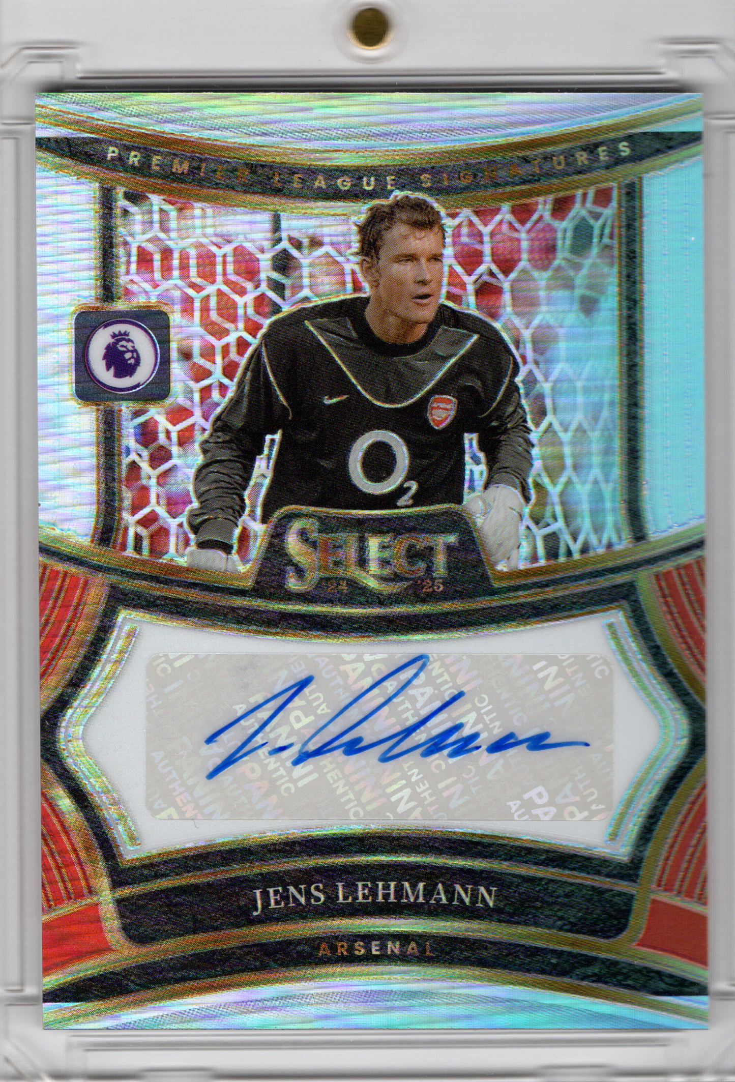 2024-25 Panini Select Premier League Silve Prizm Auto Jens Lehmann FC Arsenal