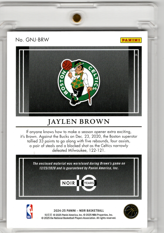 2024-25 Panini Noir Game Night Jerseys Jaylen Brown Patch /10 Boston Celtics Game Worn