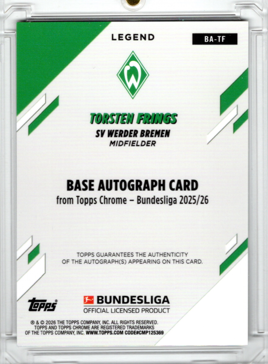 2025-26 Topps Chrome Bundesliga Black Geometric Auto Torsten Frings 04/10 Werder Bremen