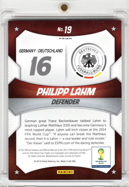 2014 Panini Prizm World Cup Stars Red White Blue Plaid Philipp Lahm DFB Deutschland