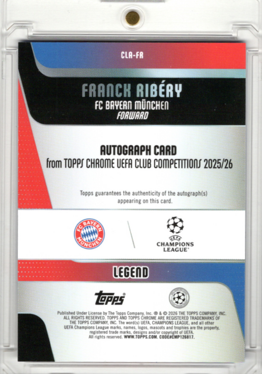 2025-26 Topps Chrome UCC Blue Refractor Auto Franck Ribery 138/150 FC Bayern