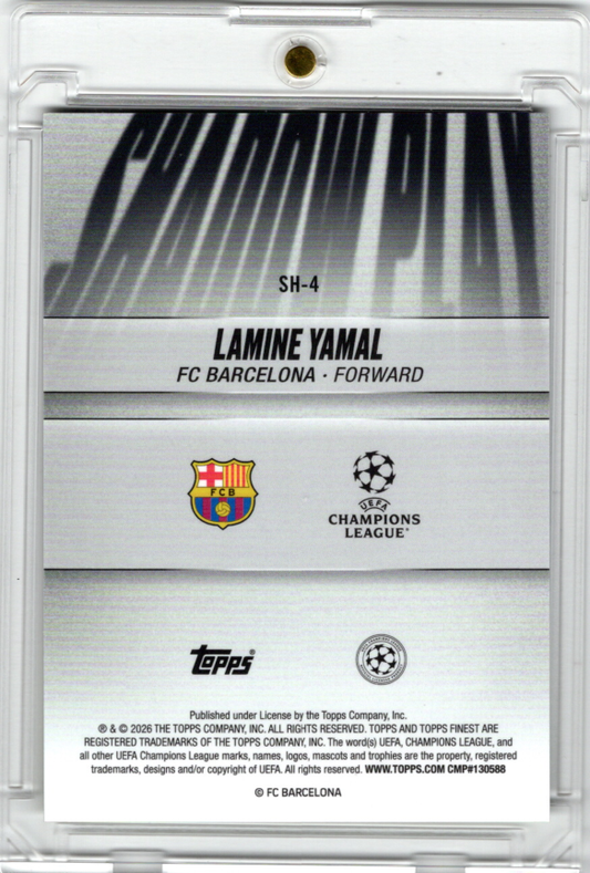 2025-26 Topps Finest UCC Finest Shadow Play Insert Lamine Yamal FC Barcelona