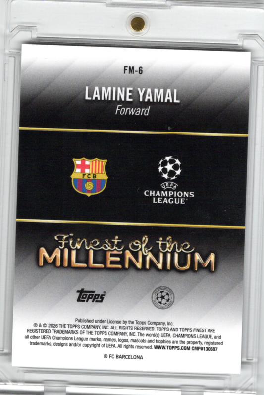 2025-26 Topps Finest UCC Finest Of The Millenium Insert Lamine Yamal FC Barcelona