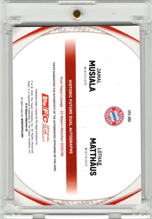 2025-26 Topps Lineage FC Bayern München Dual Auto Jamal Musiala/ Lothar Matthäus 04/10