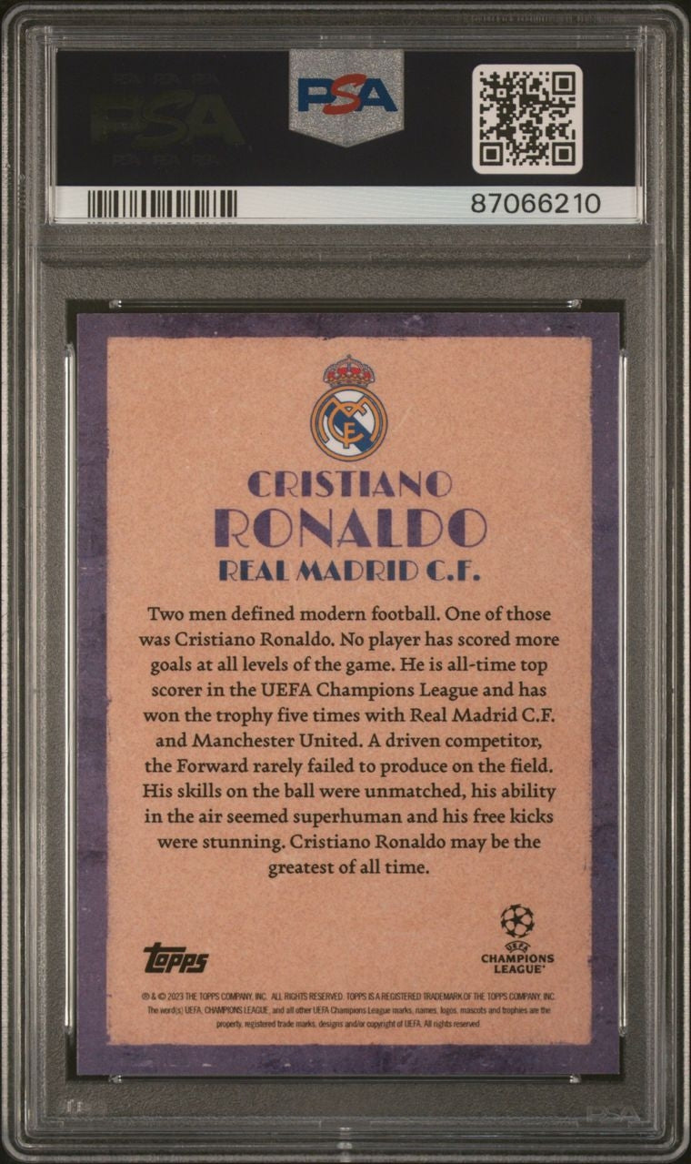 2023-24 Topps Deco UCC Cristiano Ronaldo CR7 Artistry PSA 8 Real Madrid