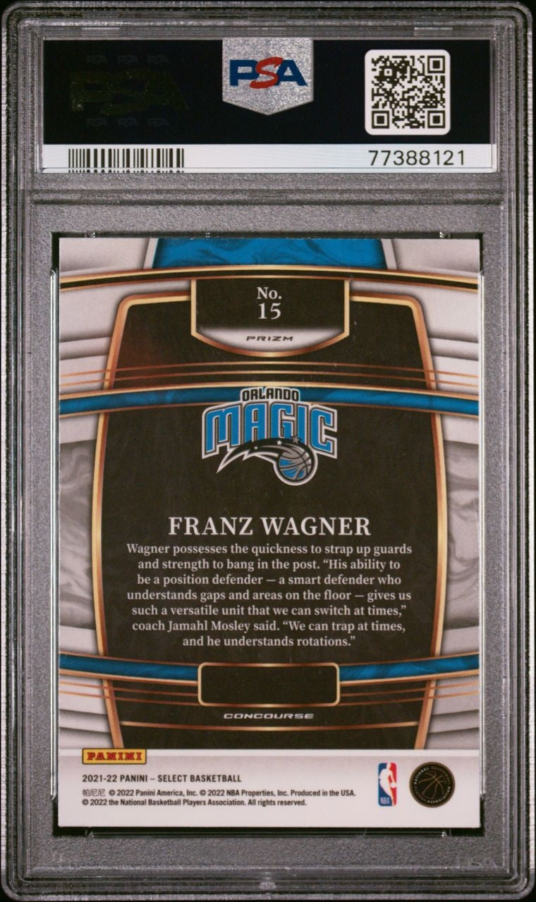 2021-22 Panini Select Silver Prizm Franz Wagner RC Rookie PSA 10 Orlando Magic