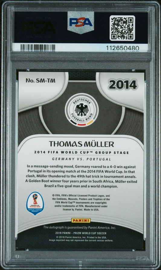 2018 Panini Prizm World Cup Signature Moments Thomas Müller Auto Deutschland PSA 9