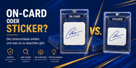 Autogrammkarten erklärt – On-Card Auto vs. Sticker Auto