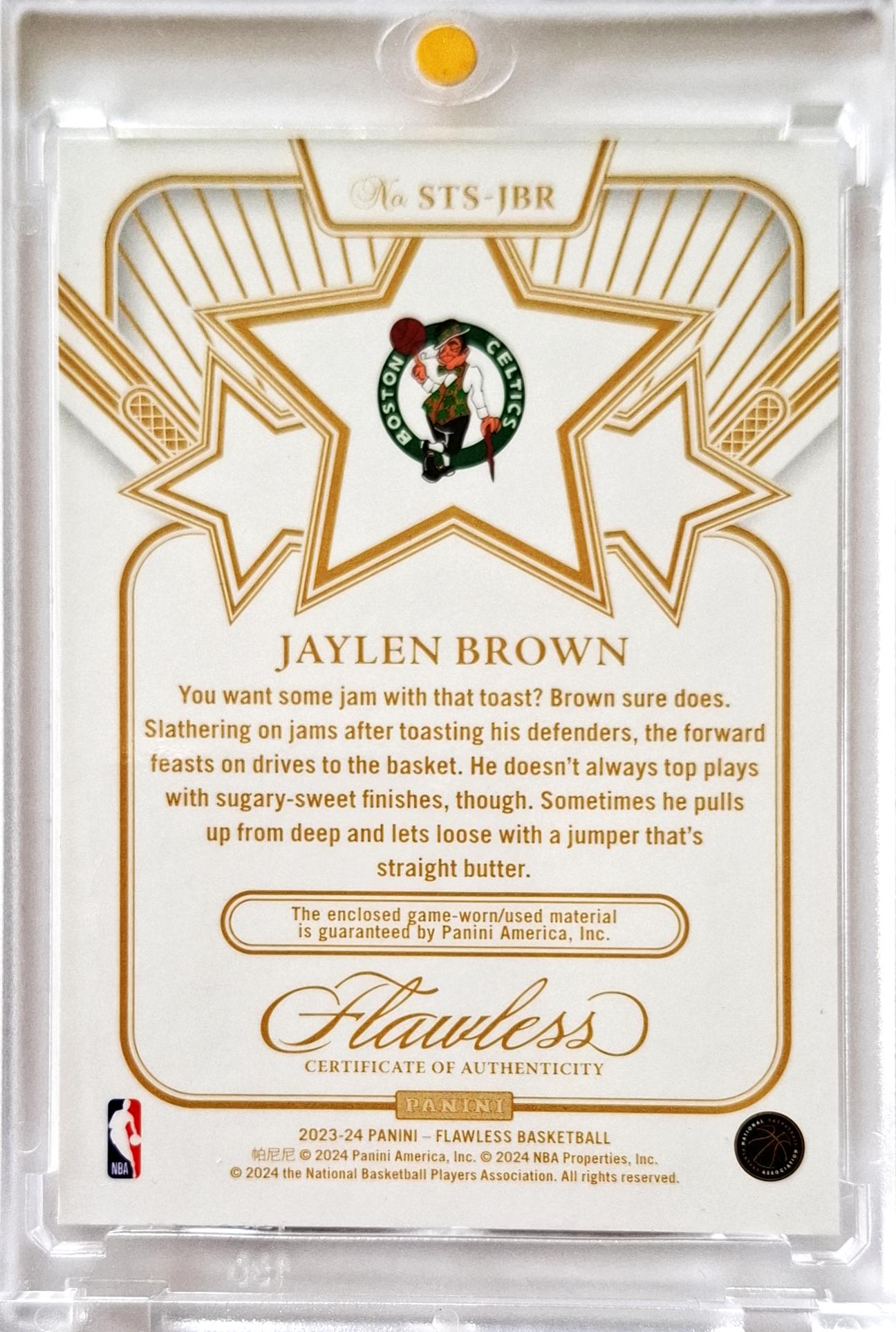 2023-24 NBA Panini Flawless Star Swatches Patch Jaylen Brown /25