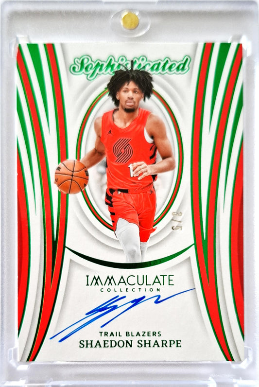2023-24 Panini Immaculate Sophisticated Signatures Auto Shaedon Sharpe /5