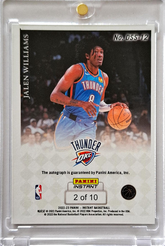 2022-23 NBA Panini Instant Donruss Signature Series Jalen Williams RC Rookie Auto /10