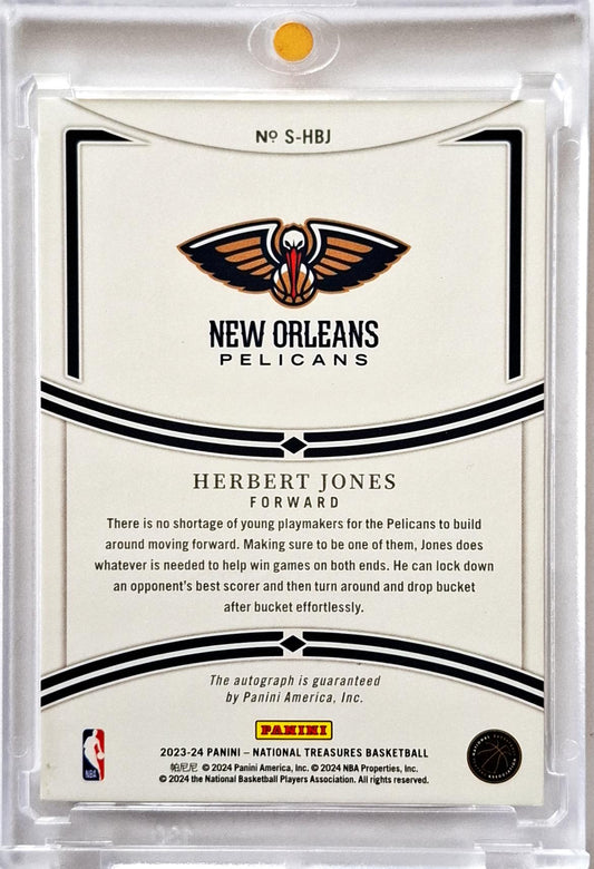 2023-24 Panini National Treasures Signatures Auto Herbert Jones /25
