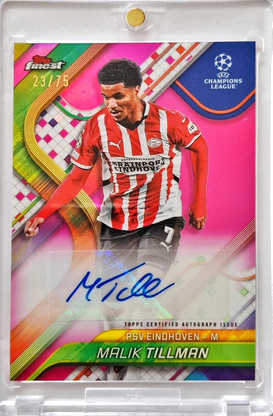 2024-25 Topps Finest UCC Auto Pink Malik Tillman /75