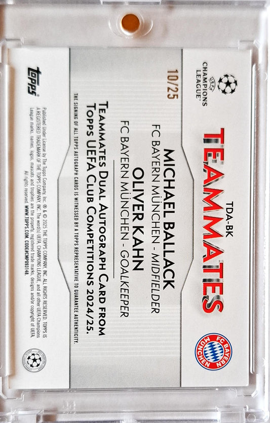 2024-25 Topps UCC Teammates Dual Autograph Auto Michael Ballack / Oliver Kahn /25