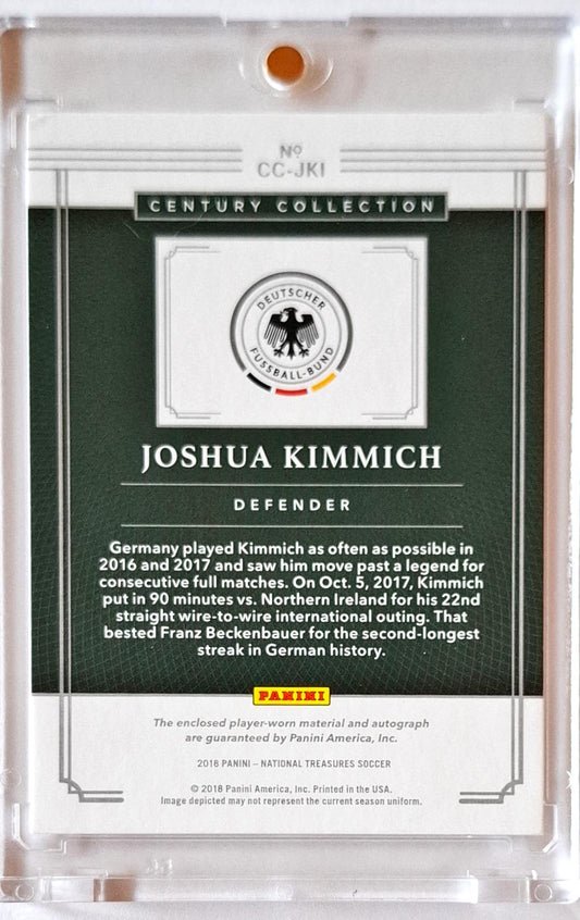 2018 Panini National Treasures Century Collection on Card Auto Patch Joshua Kimmich /25