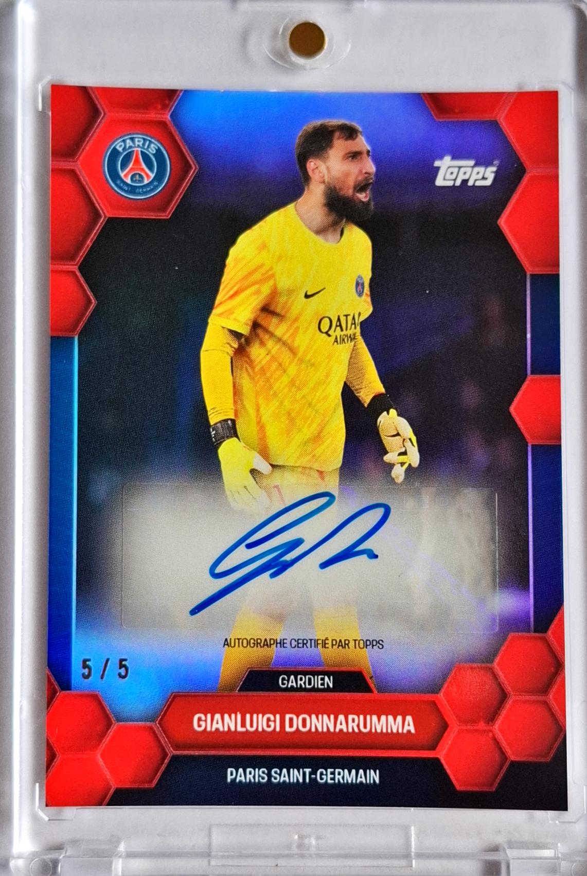 2024-25 Topps Paris Saint Germain Set Auto Gianluigi Donnarumma 5/5