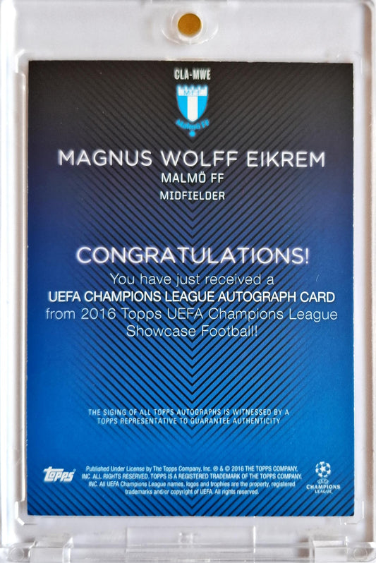 2016 Topps Showcase UCL Autograph Auto Magnus Wolff Eikrem