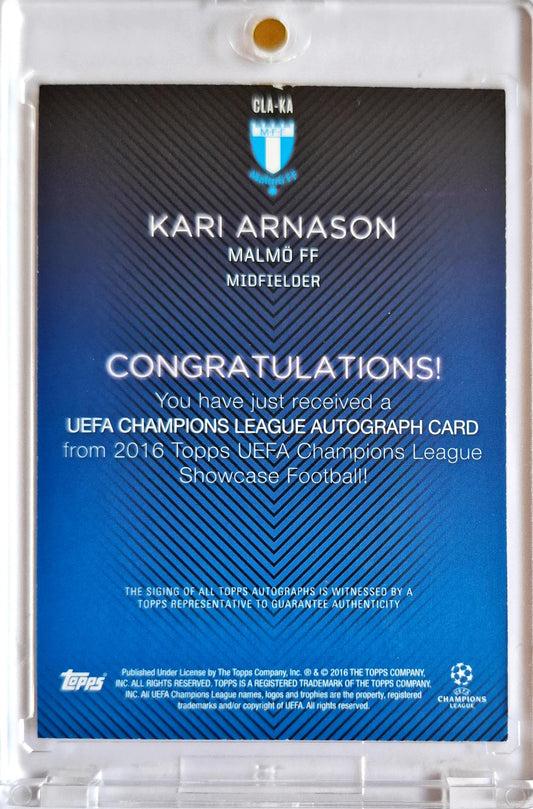 2016 Topps Showcase UCL Autograph Auto Kari Arnason