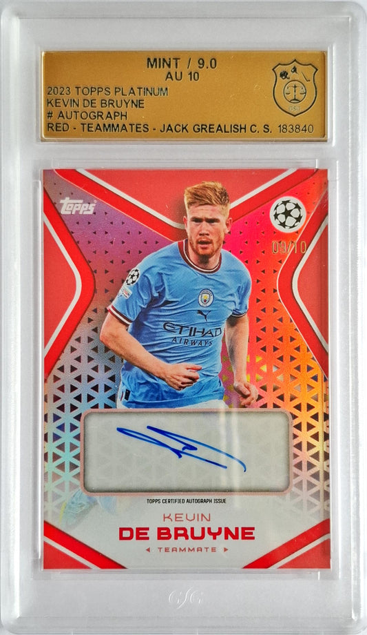 2023 Topps Platinum Red Auto Kevin De Bruyne 09/10 