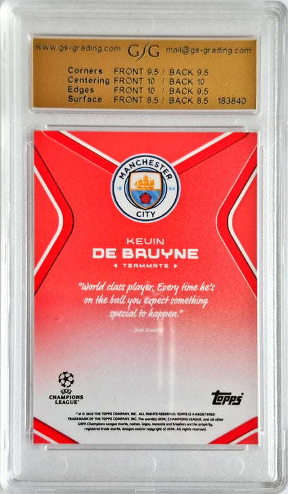 2023 Topps Platinum Red Autograph Auto Kevin De Bruyne 09/10 SSP GSG 9 Auto 10
