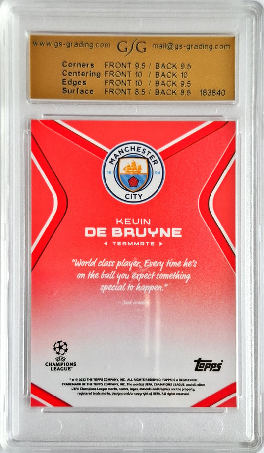 2023 Topps Platinum Red Autograph Auto Kevin De Bruyne 09/10 SSP GSG 9 Auto 10