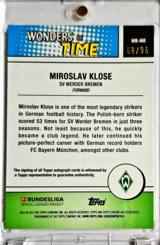 2022-23 Topps Chrome Bundesliga Auto Miroslav Klose /95 READ