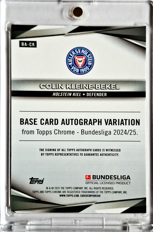 2024-25 Topps Chrome Bundesliga Black Auto Colin Kleine-Bekel RC Rookie /10