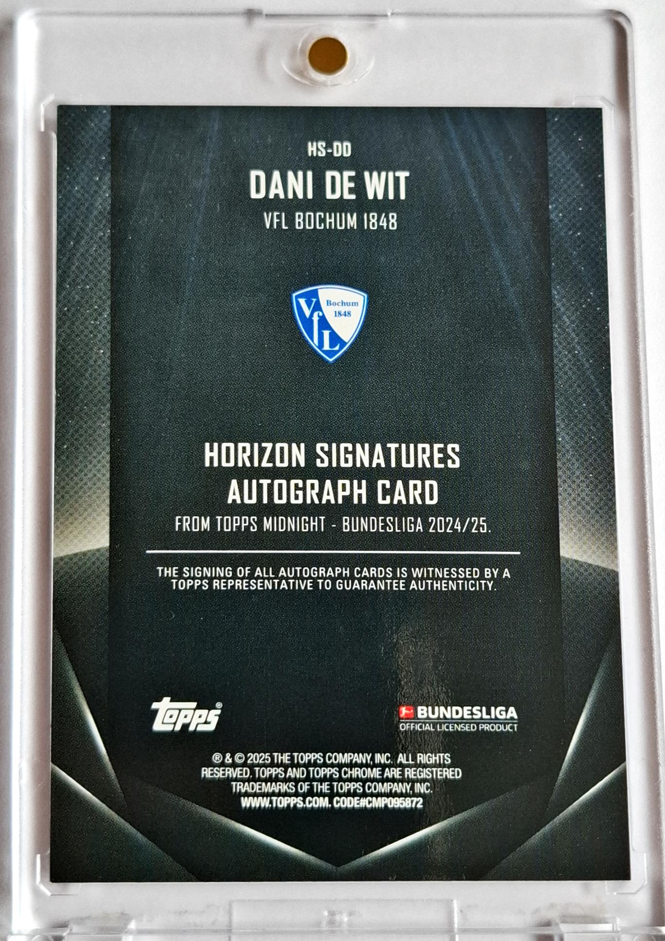 2024-25 Topps Midnight Bundesliga Auto Dani de Wit RC Rookie /25