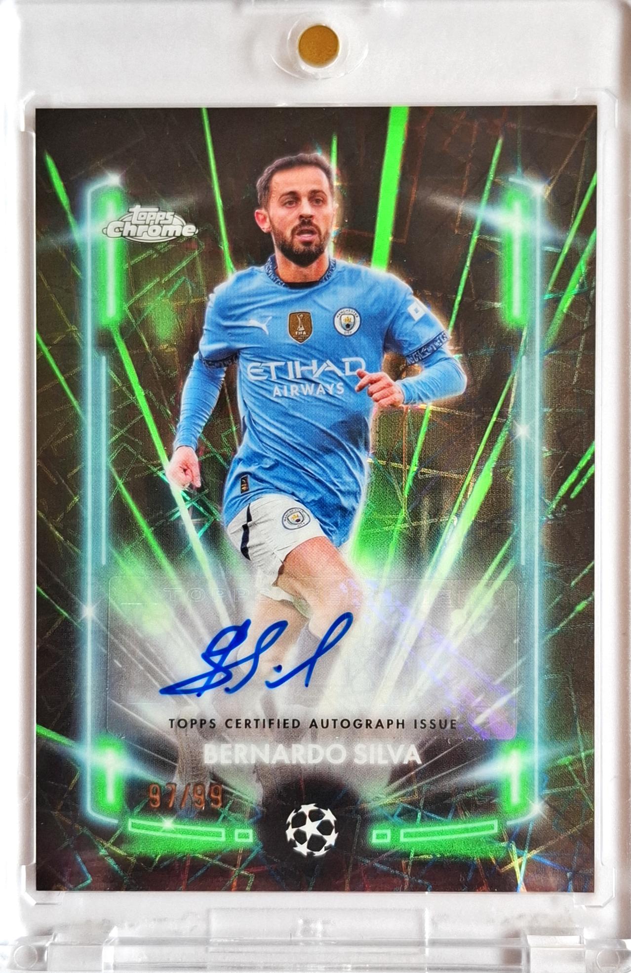2024-25 Topps Chrome UCC Black Lazer Autograph Auto Bernardo Silva /99